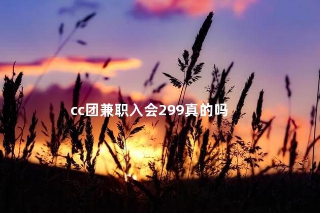 cc团兼职入会299真的吗