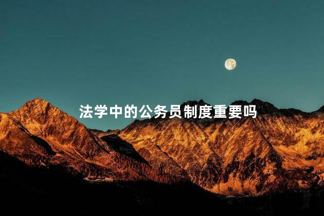 法学中的公务员制度重要吗