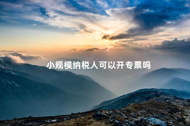 小规模纳税人可以开专票吗