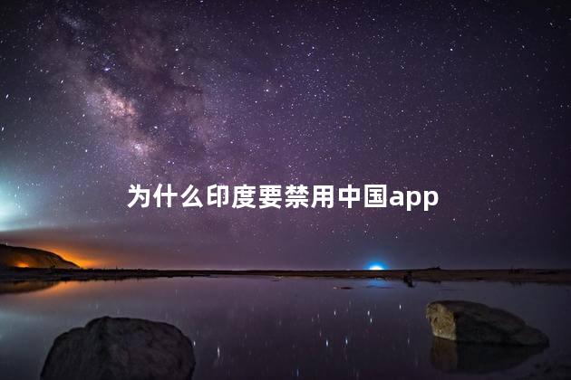 为什么印度要禁用中国app