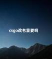 csgo改名重要吗 csgo改名代码