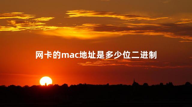 网卡的mac地址是多少位